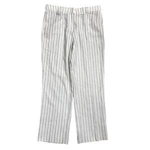 Rachel Zoe NWT Striped Linen Hi‑Rise Straight‑Leg Pants Size 12